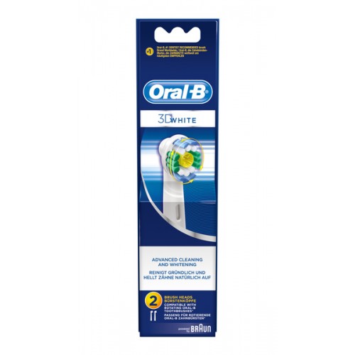 欧乐b 成人电动牙刷通用替换牙刷头 3D美白 两支装